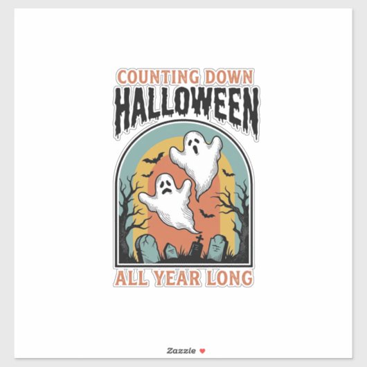 Sticker Chemise de compte à rebours d'Halloween Graphique (Feuille)