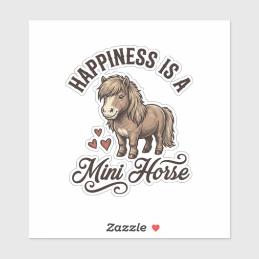 Sticker Chemise de conception de cheval miniature gravure (Feuille)
