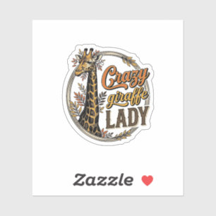 Sticker Chemise de conception de gravure vintage Crazy Gir
