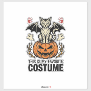 Sticker Chemise de design de costume de chat de citrouille