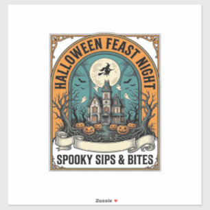 Sticker Chemise de fête d'Halloween Repas effrayant Maison
