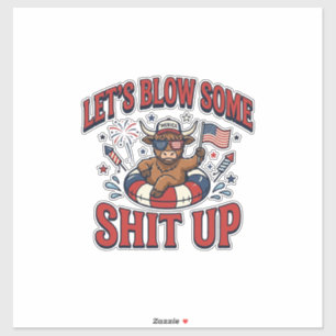 Sticker Chemise de feu d'artifice de vache Highland patrio