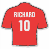 Sticker Chemise de football rouge pour personnaliser. (Devant)