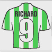 Sticker Chemise de football verte et blanche sur une (Devant)