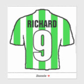Sticker Chemise de football verte et blanche sur une (Feuille)