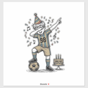 Sticker Chemise de garçon de football d'anniversaire Dab G
