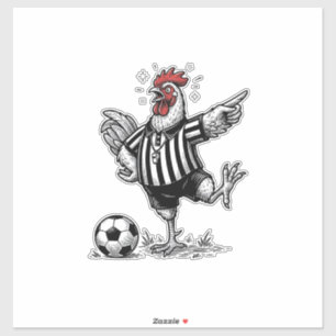 Sticker Chemise de gravure vintage de football de poulet d