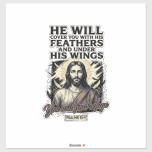 Sticker Chemise de gravure vintage Jésus Psaume chrétien 9