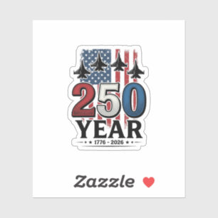 Sticker Chemise de gravure vintage jet patriotique 250 ans