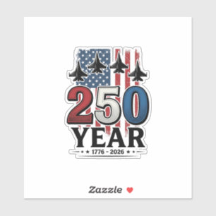 Sticker Chemise de gravure vintage jet patriotique 250 ans
