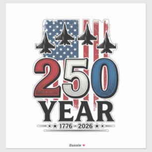 Sticker Chemise de gravure vintage jet patriotique 250 ans