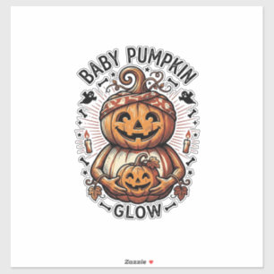 Sticker Chemise de grossesse citrouille Halloween vintage