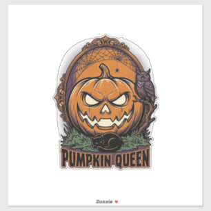 Sticker Chemise de la Reine Citrouille Halloween Vintage J
