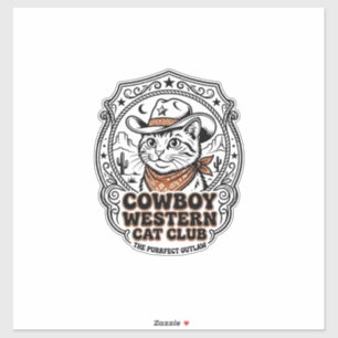 Sticker Chemise de l'amant de chat occidental Cowboy - Nou