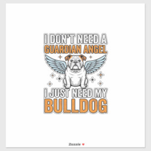 Sticker Chemise de l'ange gardien Bulldog pour amateur de