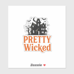 Sticker Chemise de maison hantée Halloween vintage Pretty 