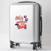 Sticker Chemise de Noël Dachshund _ Funny Feliz Naughty Do (Sur valise)