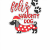 Sticker Chemise de Noël Dachshund _ Funny Feliz Naughty Do (Devant)