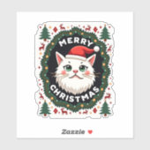 Sticker Chemise de Noël laide Smudge Cat (1) (Feuille)
