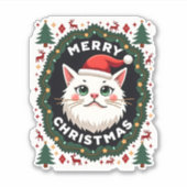 Sticker Chemise de Noël laide Smudge Cat (1) (Devant)