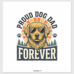 Sticker Chemise de papa de chien Design rétro Golden Retri