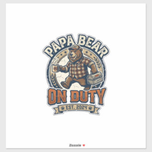 Sticker Chemise de papa ours en service pour la fête des p
