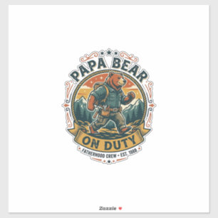 Sticker Chemise de papa ours en service pour la fête des p