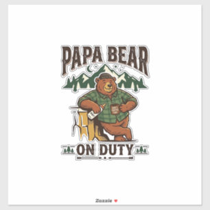Sticker Chemise de papa ours en service pour la fête des p