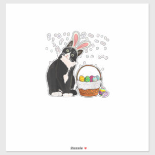 Sticker Chemise de Pâques Chat Lapin Oreilles Œufs Hommes 
