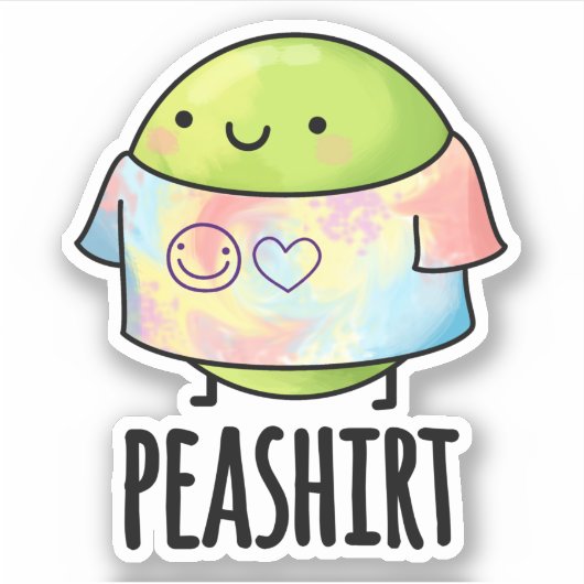 Sticker Chemise de pois drôle Veggie Pea TShirt Pun (Devant)
