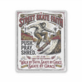 Sticker Chemise de skate longboard Jésus chrétien (Devant)