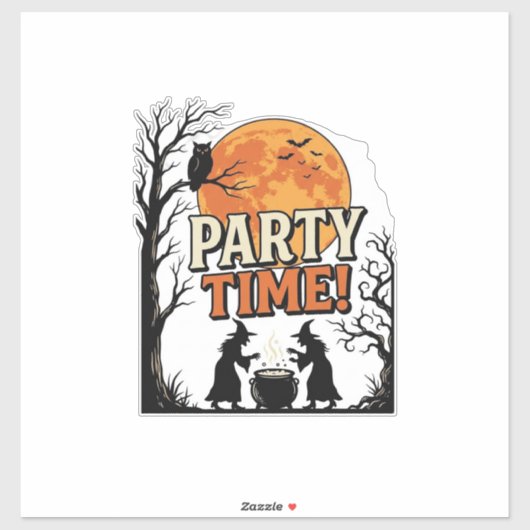 Sticker Chemise de sorcière de chaudron de fête d'Hallowee (Feuille)