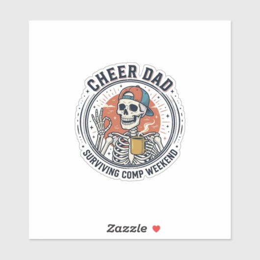 Sticker Chemise de squelette de week-end de comp survivant (Feuille)