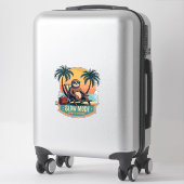 Sticker Chemise de vacances rétro de paresseux drôle de dé (Sur valise)