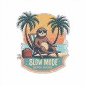 Sticker Chemise de vacances rétro de paresseux drôle de dé (Devant)