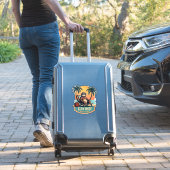 Sticker Chemise de vacances rétro de paresseux drôle de dé (Valise Insitu)