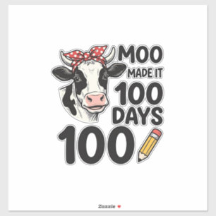 Sticker Chemise de vache 100 jours Gravure vintage design