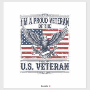 Sticker Chemise de vétéran patriotique aigle gravure vinta