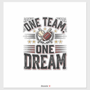 Sticker Chemise d'équipe sportive vintage One Team One Dre