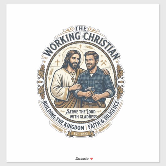 Sticker Chemise des métiers de la construction Jésus Graph (Feuille)