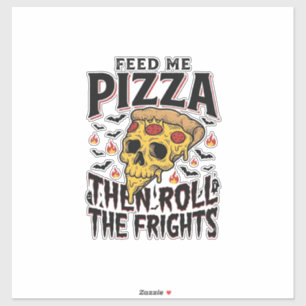 Sticker Chemise d'horreur Pizza Gravure Vintage Soirée Cin