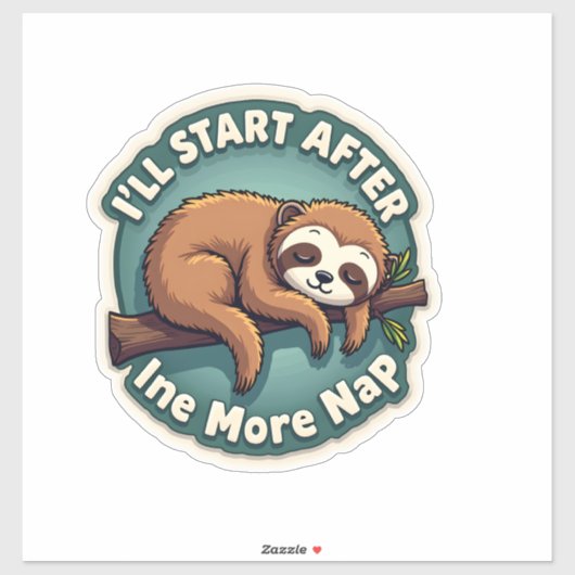 Sticker Chemise drôle d'étudiant de paresseux de procrasti (Feuille)