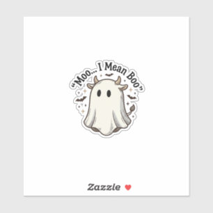 Sticker Chemise fantôme de vache mignonne Halloween Meugle