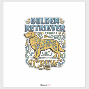 Sticker Chemise Golden Retriever avec art vintage pour amo