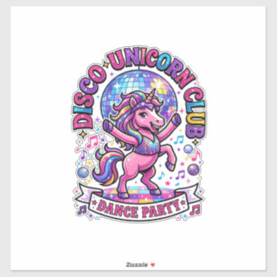 Sticker Chemise graphique du club de disco licorne Commerc