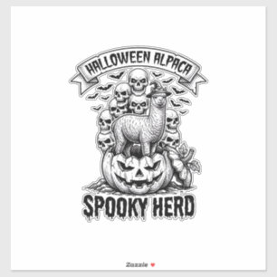 Sticker Chemise Halloween Alpaga Crâne Vintage Dessin Citr