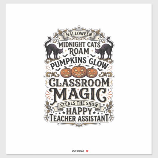Sticker Chemise Halloween d'Assistant de Professeur avec C (Feuille)