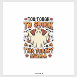 Sticker Chemise Halloween de maman dinde avec fantôme d'in