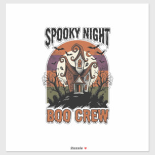 Sticker Chemise Halloween Vintage Boo Night Maison Hantée