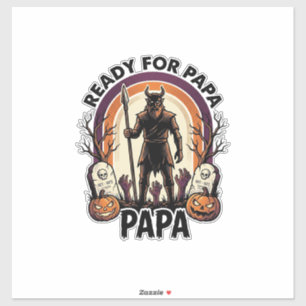 Sticker Chemise Papa Halloween Vintage Cimetière Coucher d
